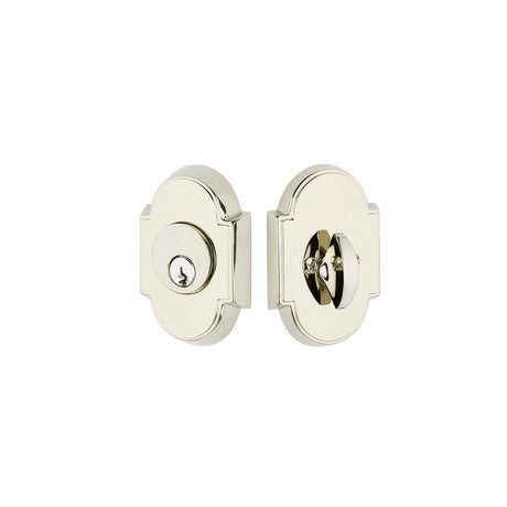 Emtek 8366US14 #8 Style Brass Modern Double Cylinder Deadbolt Polished Nickel