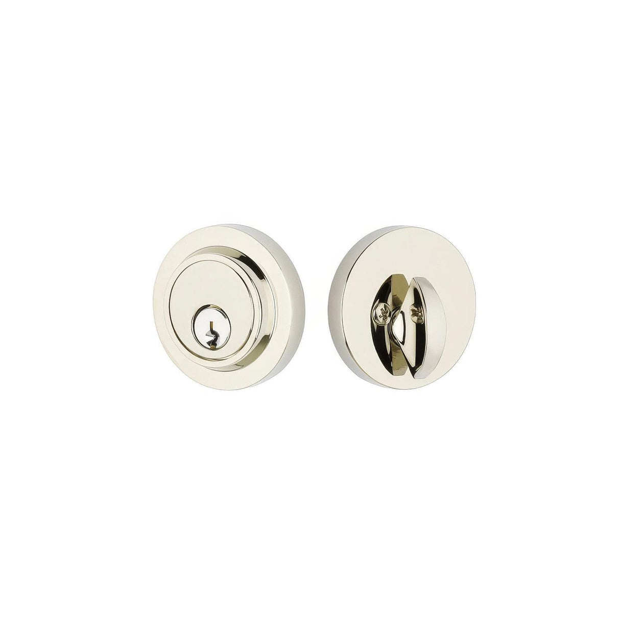 Emtek 8367US14 Modern Style Brass Modern Double Cylinder Deadbolt Polished Nickel