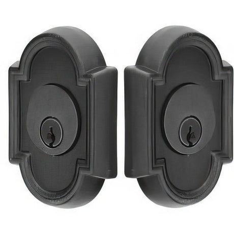 Emtek 8372FB #11 Style Tuscany Bronze Double Cylinder Deadbolt Flat Black