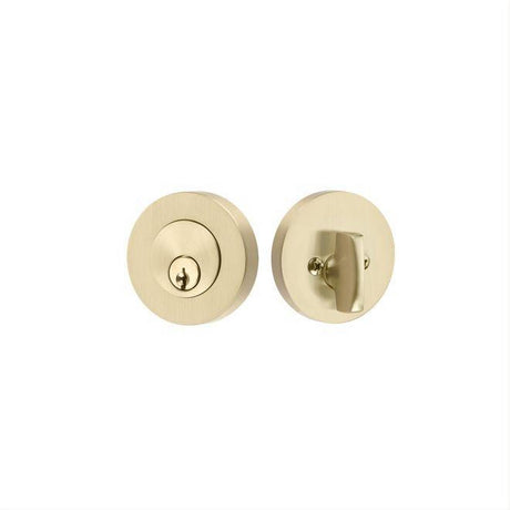 Emtek 8423US4 Disc Single Cylinder Deadbolt with 2-3/8" and 2-3/4" Backset for 1-3/4" Door Satin Brass