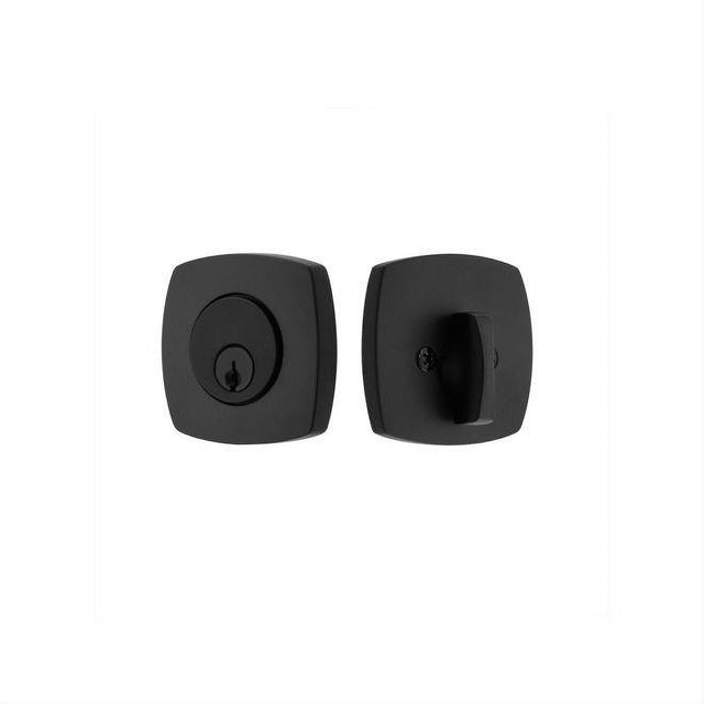 Emtek 8426US19 Modern Single Cylinder Deadbolt with 2-3/8" and 2-3/4" Backset for 1-3/4" Door - Reversible Flat Black