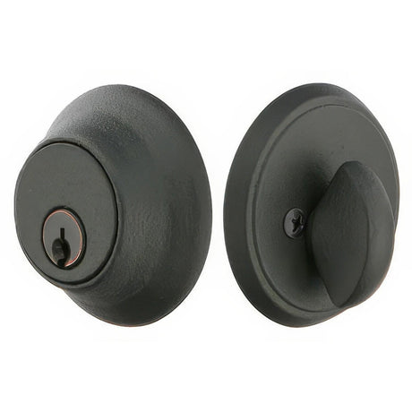 Emtek 8452FBS 8452 #2 Style Wrought Steel Single Cylinder Deadbolt Flat Black