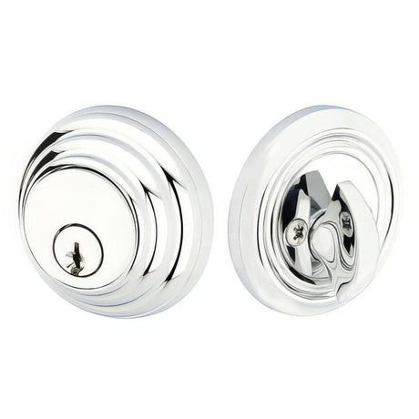 Emtek 8455US14 8455US Low Profile Style Brass Modern Single Cylinder Deadbolt Polished Nickel