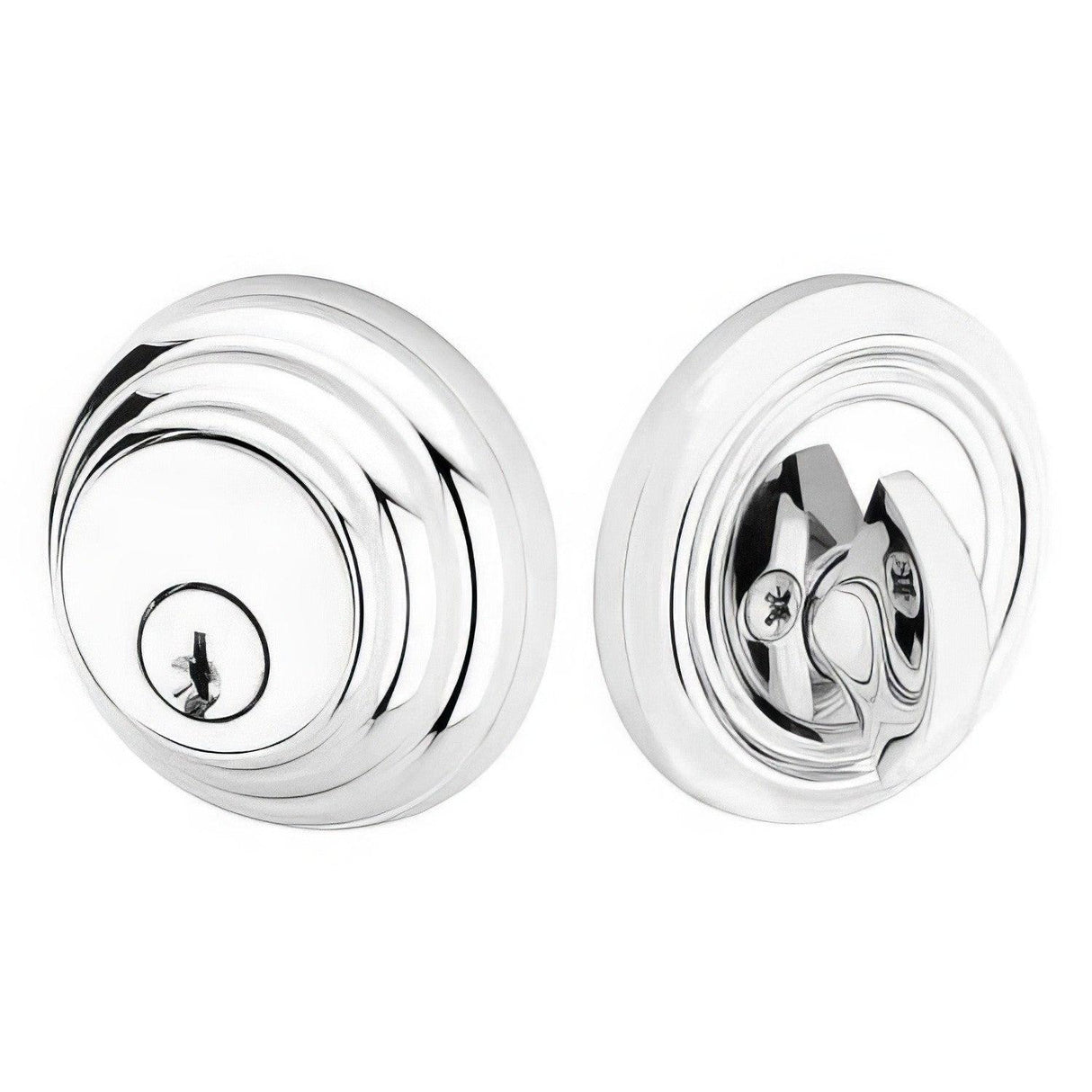 Emtek 8455US3NL 8455US Low Profile Style Brass Modern Single Cylinder Deadbolt Unlacquered Brass