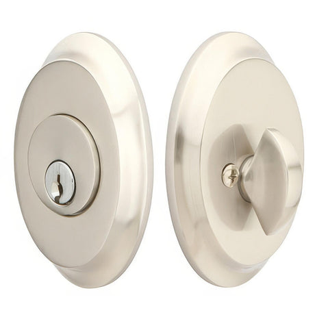 Emtek 8458US15 Saratoga Style Classic Brass Single Cylinder Deadbolt Satin Nickel