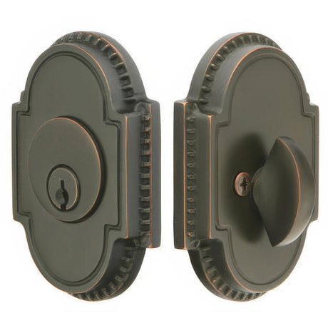 Emtek 8459US10B Knoxville Style Designer Brass Single Cylinder Deadbolt Oil Rubbed Bronze