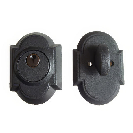 Emtek 8461FBS 8461 #1 Style Wrought Steel Single Cylinder Deadbolt Flat Black