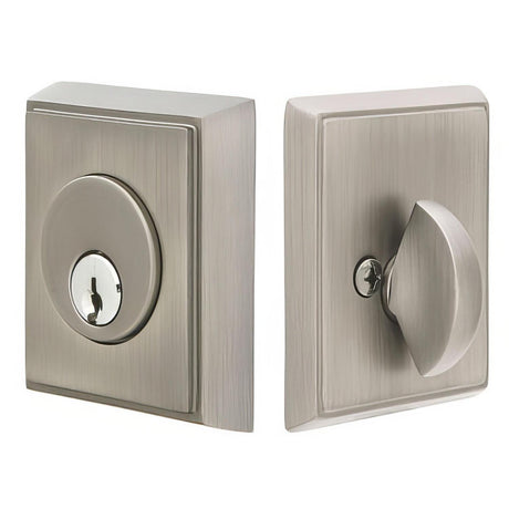 Emtek 8468US10BXUS19 Rectangular Style Brass Modern Single Cylinder Deadbolt Oil Rubbed Bronze by Flat Black