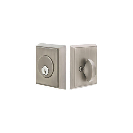 Emtek 8468US26 Rectangular Style Brass Modern Single Cylinder Deadbolt Polished Chrome