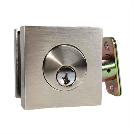 Emtek 8469US15.RLS Single Cylinder Deadbolt with Radius Latch Strike with 2-3/8" and 2-3/4" Backset for 1-3/4" Door Satin Nickel