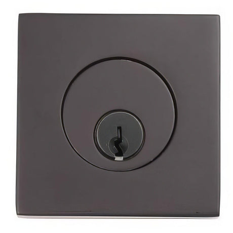 Emtek 8469US19 8469US Square Brass Modern Keyed Entry Single Cylinder Deadbolt Flat Black
