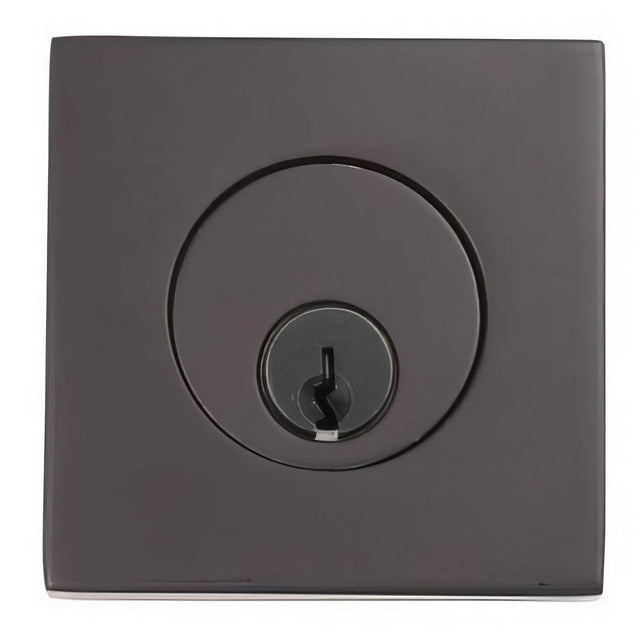Emtek 8469US19 8469US Square Brass Modern Keyed Entry Single Cylinder Deadbolt Flat Black