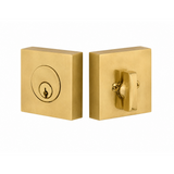 Emtek 8469US3NL 8469US Square Brass Modern Keyed Entry Single Cylinder Deadbolt Unlacquered Brass