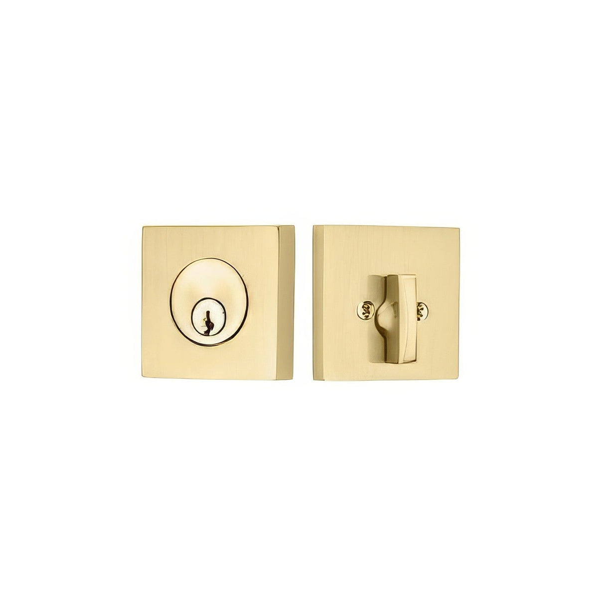 Emtek 8469US4 8469US Square Brass Modern Keyed Entry Single Cylinder Deadbolt Satin Brass