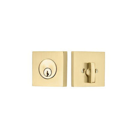 Emtek 8469US4 8469US Square Brass Modern Keyed Entry Single Cylinder Deadbolt Satin Brass