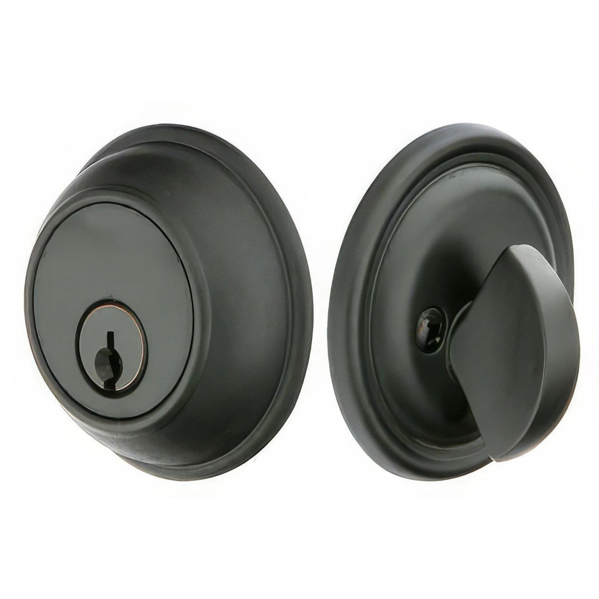 Emtek 8471FB Tuscany Bronze Keyed Entry Single Cylinder Deadbolt Flat Black