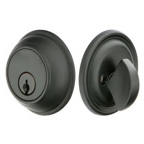 Emtek 8471FB Tuscany Bronze Keyed Entry Single Cylinder Deadbolt Flat Black