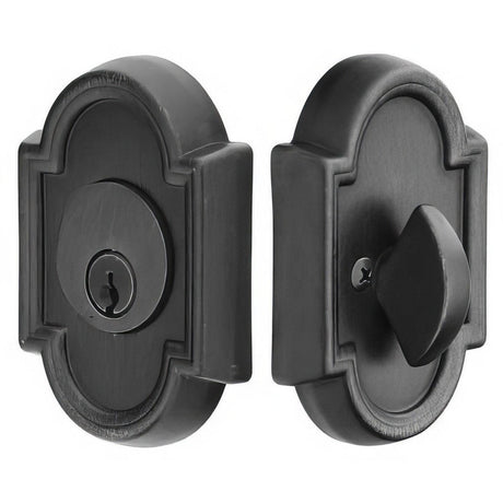 Emtek 8472FB #11 Style Tuscany Bronze Single Cylinder Deadbolt Flat Black