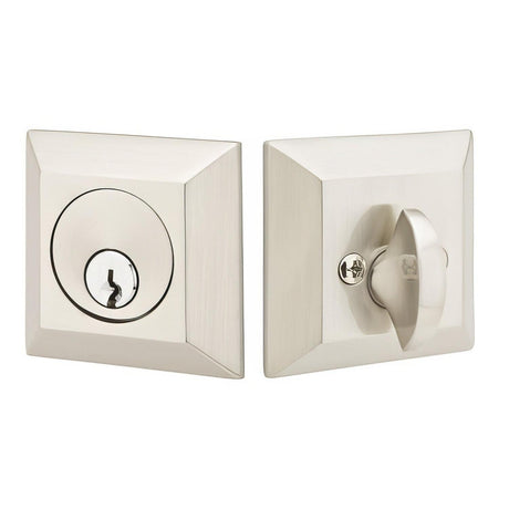 Emtek 8478US15 Quincy Single Cylinder Deadbolt Satin Nickel
