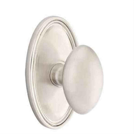 Emtek 8520EUS14 Knob Dummy Pair with Oval Rose for 1-1/4" to 2" Door - Reversible Polished Nickel Lifetime