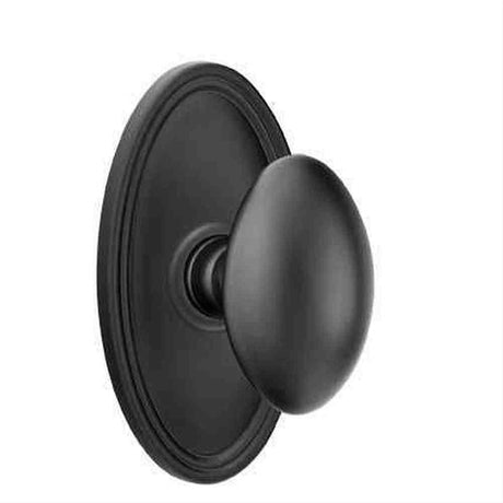 Emtek 8520EUS15 Knob Dummy Pair with Oval Rose for 1-1/4" to 2" Door - Reversible Satin Nickel