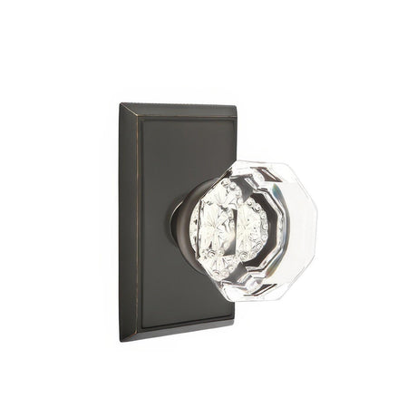 Emtek 8521OTUS14 8521OTUS Old Town Crystal Knob Dummy Pair With Rectangular Rose Polished Nickel Lifetime