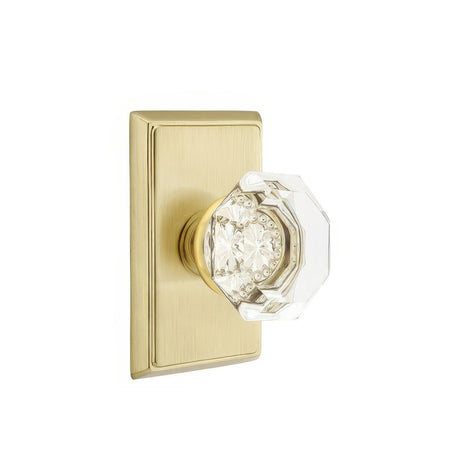 Emtek 8521OTUS7 8521OTUS Old Town Crystal Knob Dummy Pair With Rectangular Rose French Antique Brass