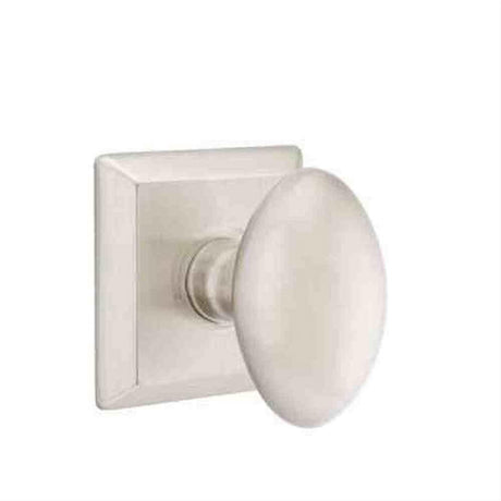 Emtek 8531EUS14 Knob Dummy Pair with Quincy Rose for 1-1/4" to 2" Door - Reversible Polished Nickel Lifetime