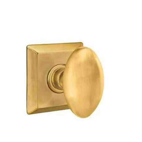 Emtek 8531EUS7 Knob Dummy Pair with Quincy Rose for 1-1/4" to 2" Door - Reversible French Antique Brass