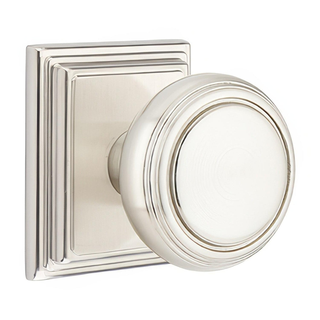Emtek 8561NWUS15 8561NWUS Norwich Knob Dummy Pair with Wilshire Rose Satin Nickel