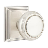 Emtek 8561NWUS15 8561NWUS Norwich Knob Dummy Pair with Wilshire Rose Satin Nickel