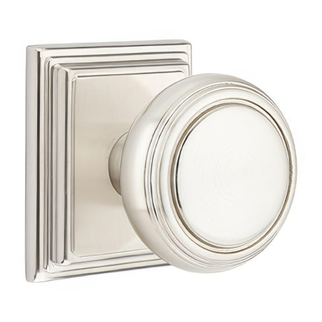Emtek 8561NWUS15 8561NWUS Norwich Knob Dummy Pair with Wilshire Rose Satin Nickel