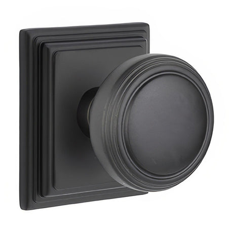 Emtek 8561NWUS19 8561NWUS Norwich Knob Dummy Pair with Wilshire Rose Flat Black