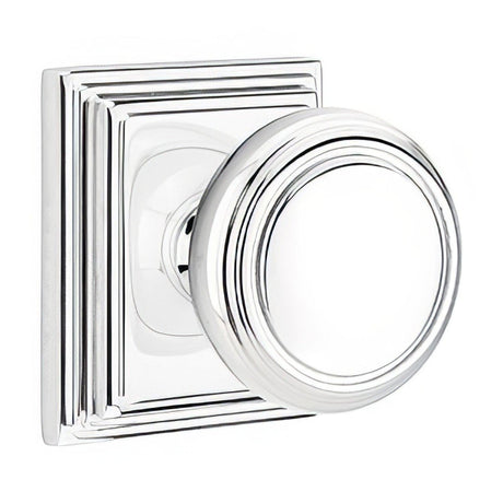 Emtek 8561NWUS26 8561NWUS Norwich Knob Dummy Pair with Wilshire Rose Polished Chrome