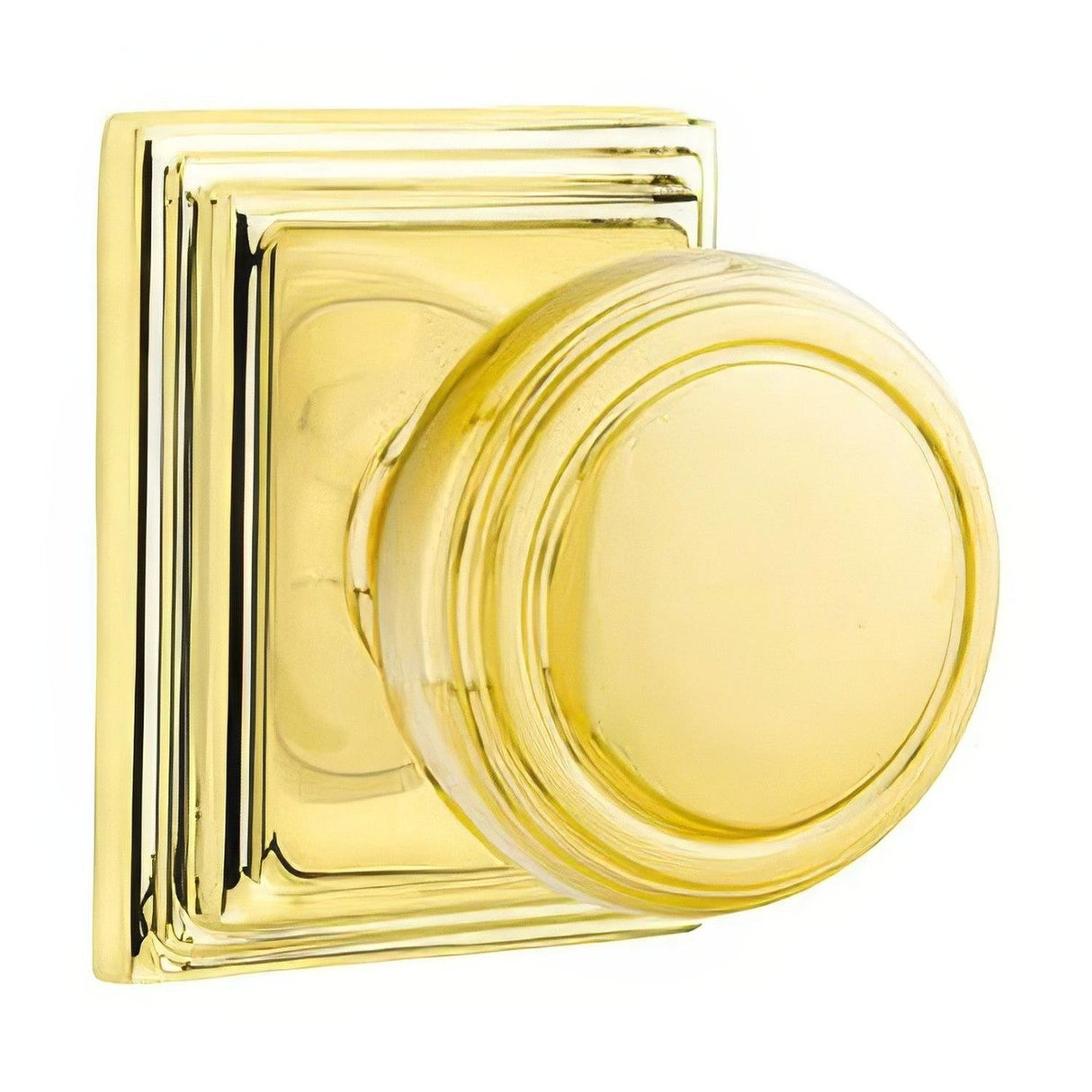 Emtek 8561NWUS3NL 8561NWUS Norwich Knob Dummy Pair with Wilshire Rose Unlacquered Brass