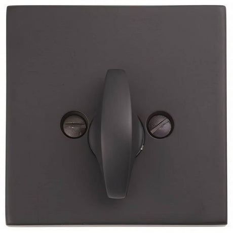 Emtek 8569US19 8569US Square Style Brass Modern One-Sided Deadbolt Flat Black