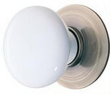 Emtek 86001US10B Ice White 1-3/8" Porcelain Cabinet Knob with Solid Brass Rosette Oil Rubbed Bronze