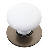 Emtek 86001US15A Ice White 1-3/8" Porcelain Cabinet Knob with Solid Brass Rosette Pewter
