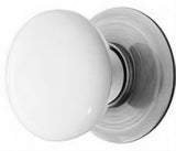 Emtek 86001US19 Ice White 1-3/8" Porcelain Cabinet Knob with Solid Brass Rosette Black