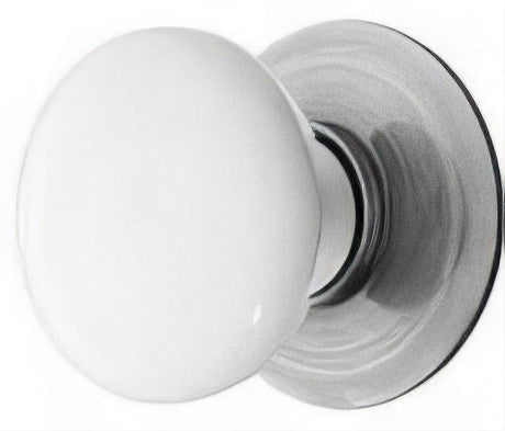 Emtek 86001US19 Ice White 1-3/8" Porcelain Cabinet Knob with Solid Brass Rosette Black