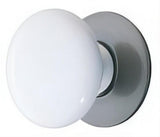 Emtek 86001US3 Ice White 1-3/8" Porcelain Cabinet Knob with Solid Brass Rosette Polished Brass