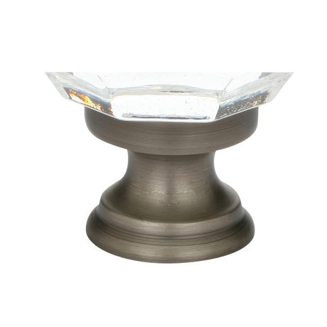 Emtek 86012US15A Diamond 1-1/4" Crystal Cabinet Knob with Solid Brass Stem Pewter