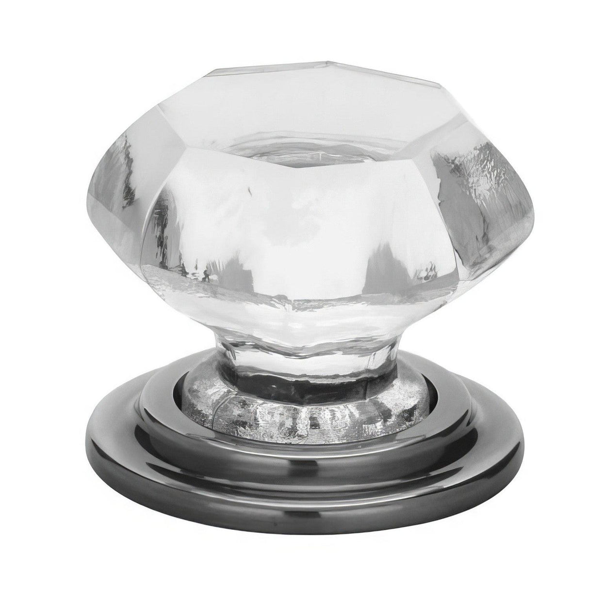 Emtek 86028US10B Old Town 1-3/4" Clear Crystal Wardrobe Knob with Solid Brass Rosette Oil Rubbed Bronze