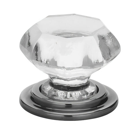 Emtek 86028US10B Old Town 1-3/4" Clear Crystal Wardrobe Knob with Solid Brass Rosette Oil Rubbed Bronze