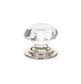 Emtek 86028US14 Old Town 1-3/4" Clear Crystal Wardrobe Knob with Solid Brass Rosette Polished Nickel