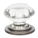 Emtek 86028US15A Old Town 1-3/4" Clear Crystal Wardrobe Knob with Solid Brass Rosette Pewter