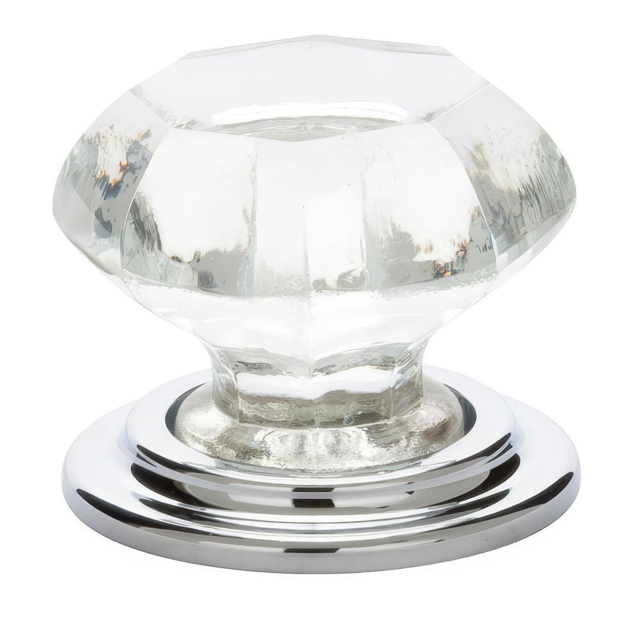 Emtek 86028US26 Old Town 1-3/4" Clear Crystal Wardrobe Knob with Solid Brass Rosette Polished Chrome
