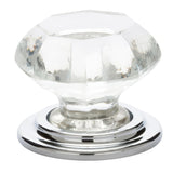 Emtek 86028US26 Old Town 1-3/4" Clear Crystal Wardrobe Knob with Solid Brass Rosette Polished Chrome