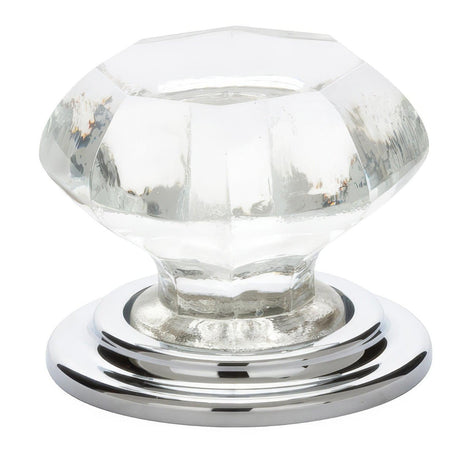 Emtek 86028US26 Old Town 1-3/4" Clear Crystal Wardrobe Knob with Solid Brass Rosette Polished Chrome