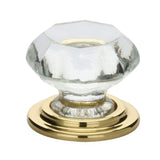Emtek 86028US3 Old Town 1-3/4" Clear Crystal Wardrobe Knob with Solid Brass Rosette Polished Brass